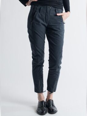 Annette Gortz Cotton Pants Petrol (Washed Black) Cropped Utility Trouser-34/4 US